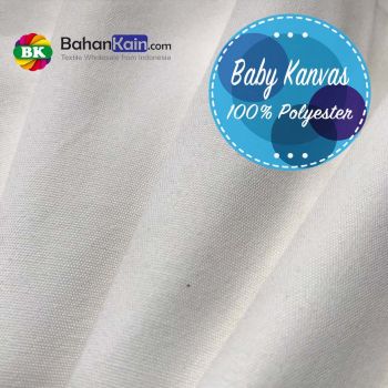 Kain Baby Kanvas Polyester Warna Putih